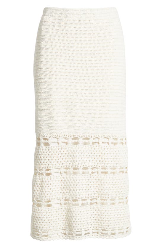 Shop Cleobella Adela Crochet Midi Skirt In Ivory