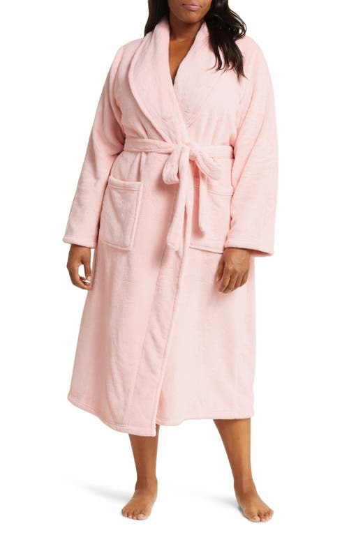 Nordstrom Shawl Collar Plush Robe in Pink English at Nordstrom, Size 1X