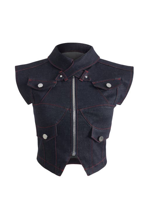 Jendue Davidson Cross Neck West In Deep Blue