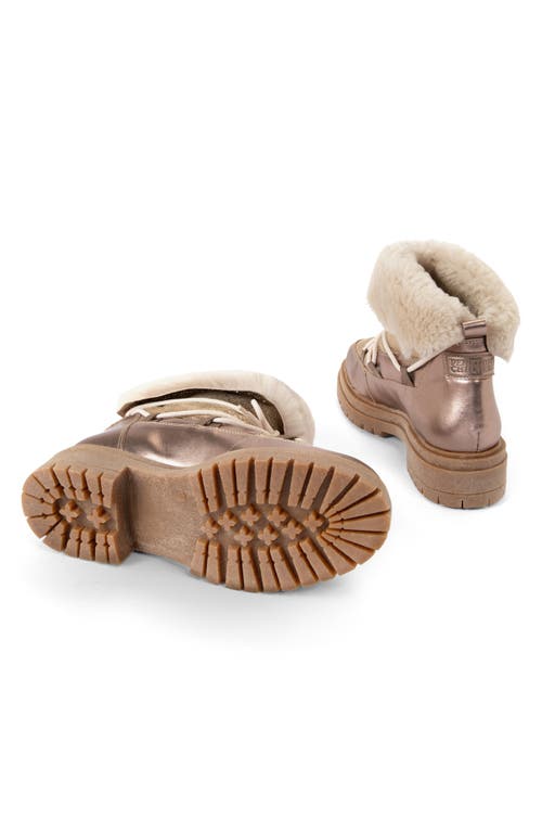 Penelope Chilvers Stornoway Genuine Shearling-lined Metallic Boot In Gold
