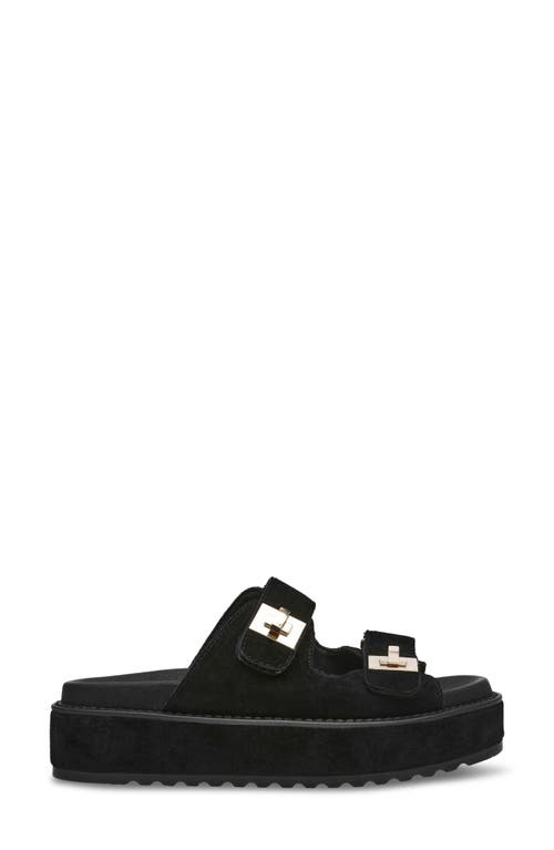 Shop Steve Madden Bigschmona Platform Slide Sandal In Black Suede