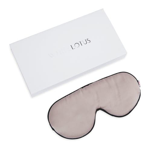 White Lotus Beauty Luxurious 100% Mulberry Silk Eye Mask In Pearl Grey