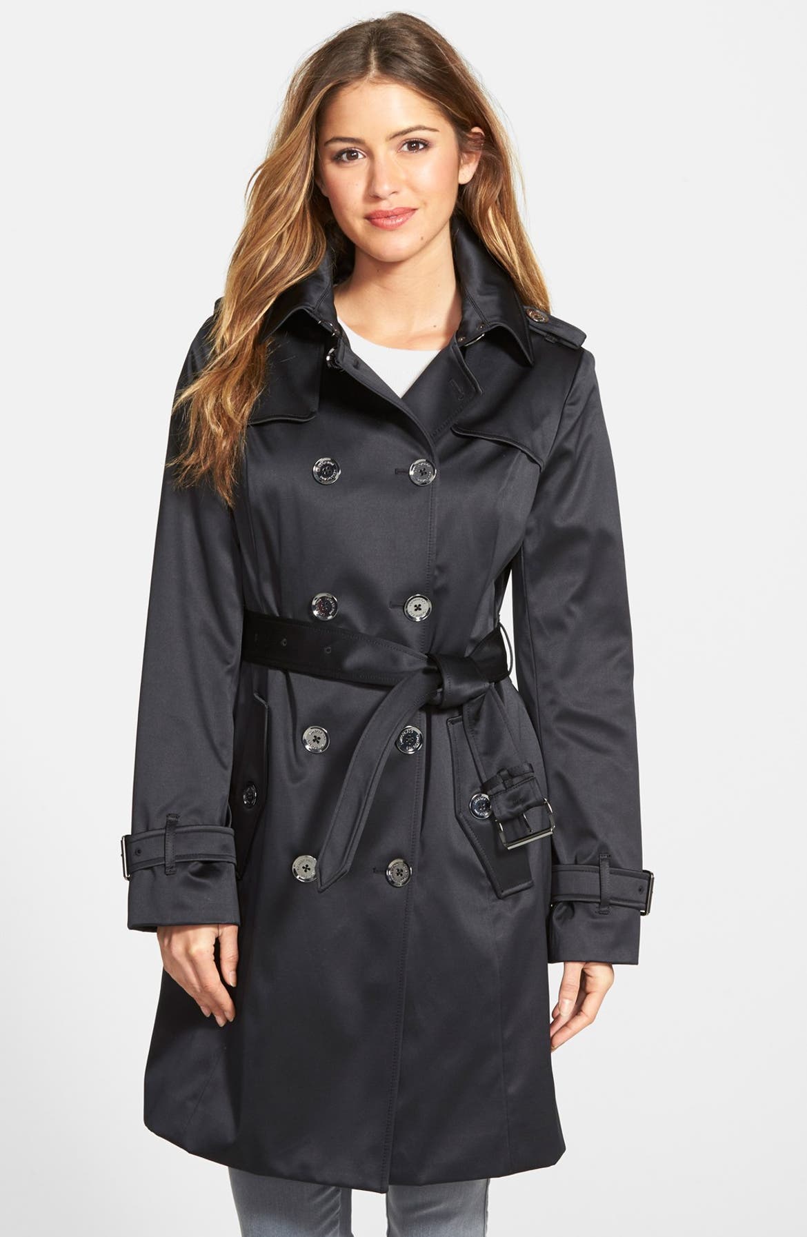 London Fog Heritage Satin Double Breasted Trench Coat | Nordstrom