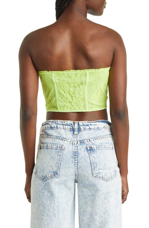 Shop Something New Natalie Lace Corset Top In Acid Lime