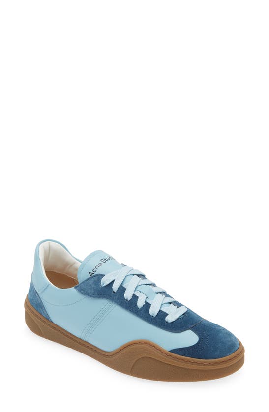 Shop Acne Studios Low Top Sneaker In Light Blue/ Brown