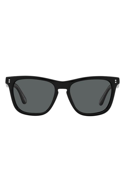 Oliver Peoples Lynes 55mm Polarized Pillow Sunglasses in Black at Nordstrom