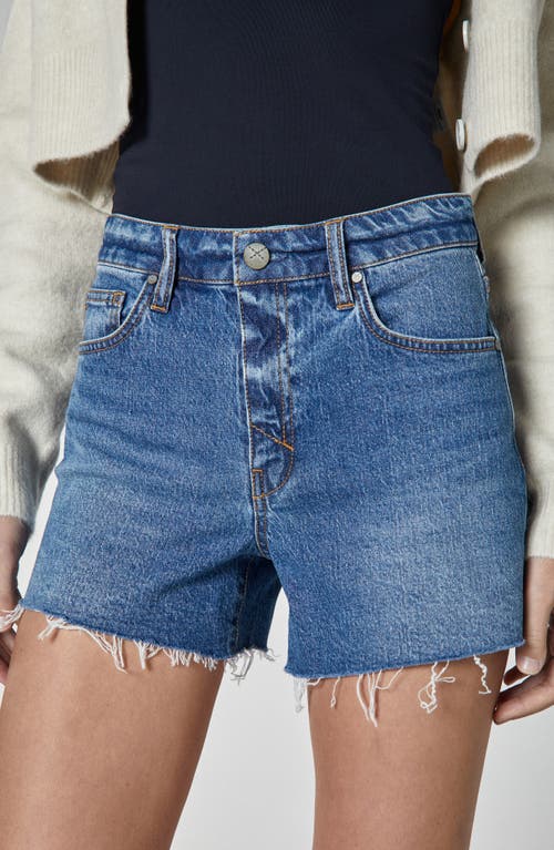 Unpublished Emma Everlast High Waist Cutoff Denim Shorts In Medium Blue
