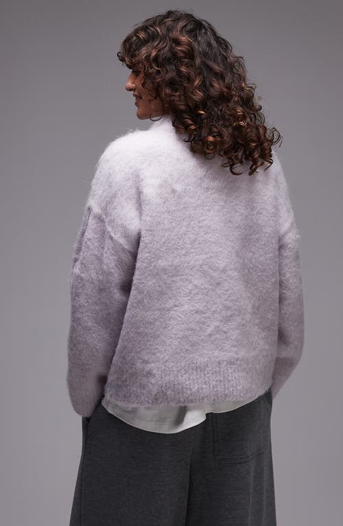 Shop Topshop Fluffy Crewneck Sweater In Lilac