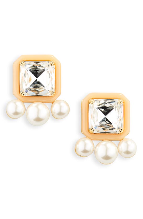 Shop Lele Sadoughi Paddle Button Earrings In Bisque