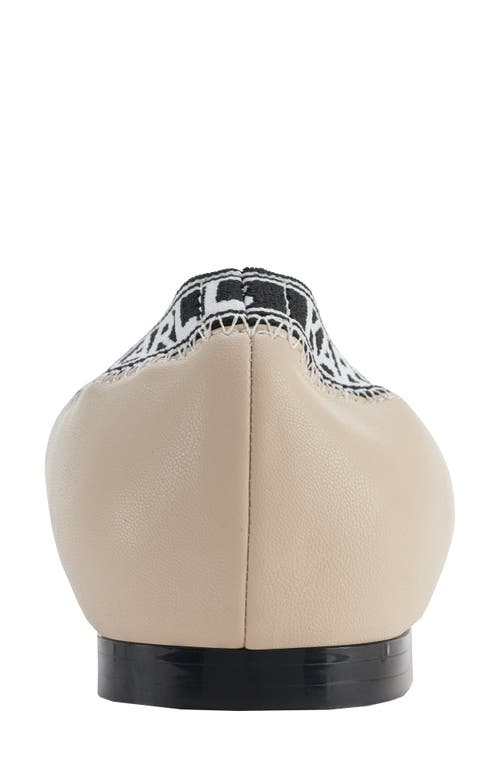 Karl Lagerfeld Paris Vinette Pointed Toe Flat In Dusty Beige