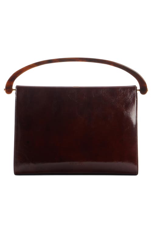 Shop Dries Van Noten Medium Leather Top Handle Bag In Burgundy 358