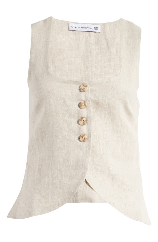 Shop Faithfull The Brand Stanze Linen Vest In Natural