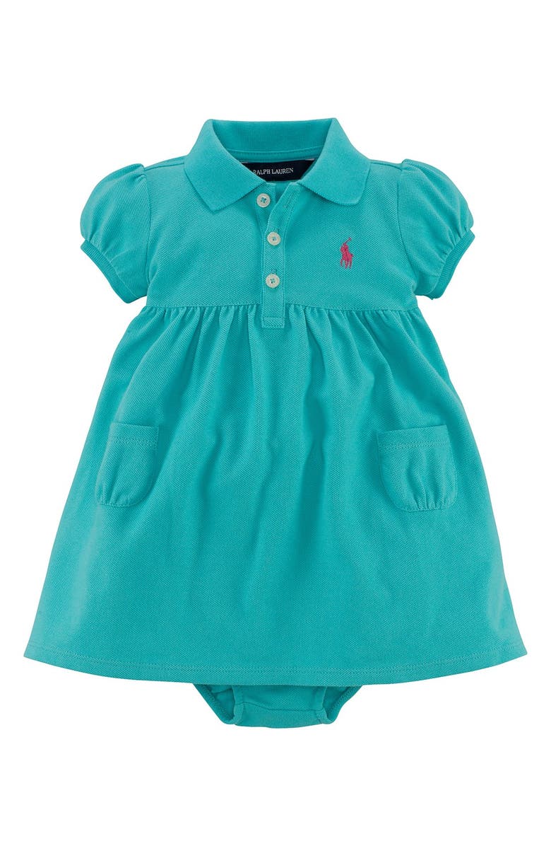 Ralph Lauren Cotton Mesh Polo Dress & Bloomers (Baby Girls) | Nordstrom