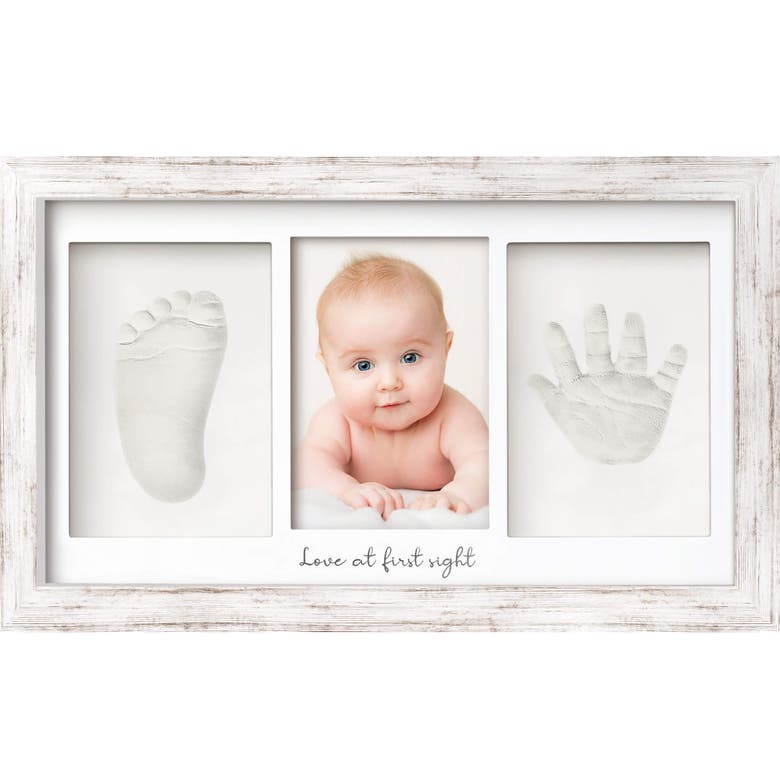 Shop Keababies Baby Handprint & Footprint Keepsake Duo Frame In Vintage White