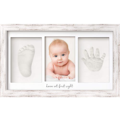 KeaBabies Baby Handprint & Footprint Keepsake Duo Frame in Vintage White at Nordstrom