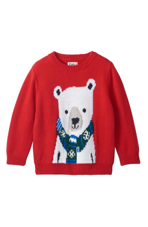 Baby And Toddler Boys Long Sleeve Intarsia Polar Bear Sweater