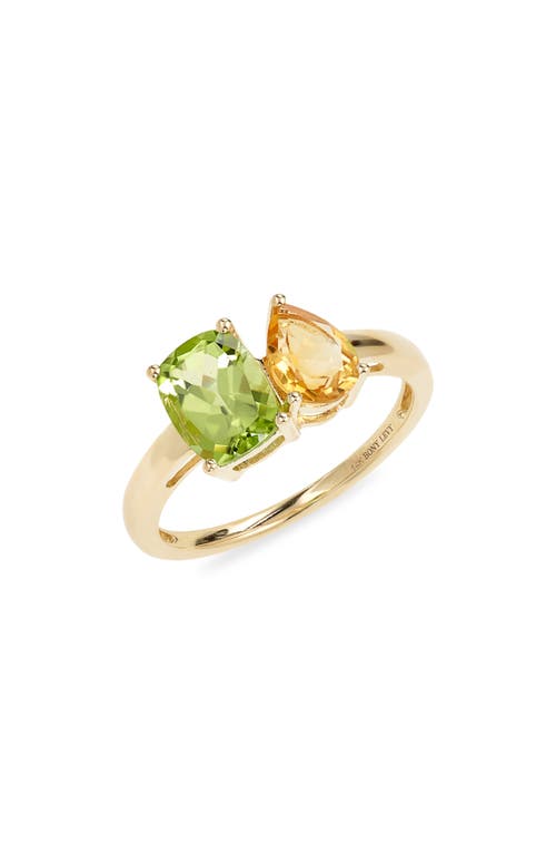 Bony Levy 14K Gold Citrine & Peridot Statement Ring in 14K Yellow Gold at Nordstrom, Size 6.5
