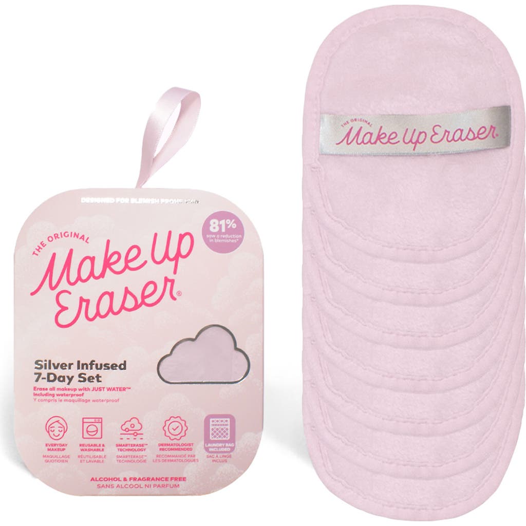 The Original Makeup Eraser 7-day Silver Infused Makeup Eraser Set With Laundry Bag In Silver Infused