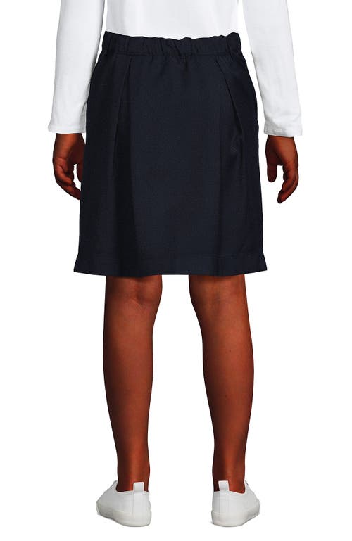 Shop Lands' End School Uniform Girls Solid Pleated Skort Top Of Knee In Classic Navy