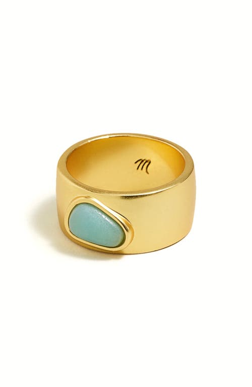 Stone Collection Amazonite Chunky Ring in Vintage Gold
