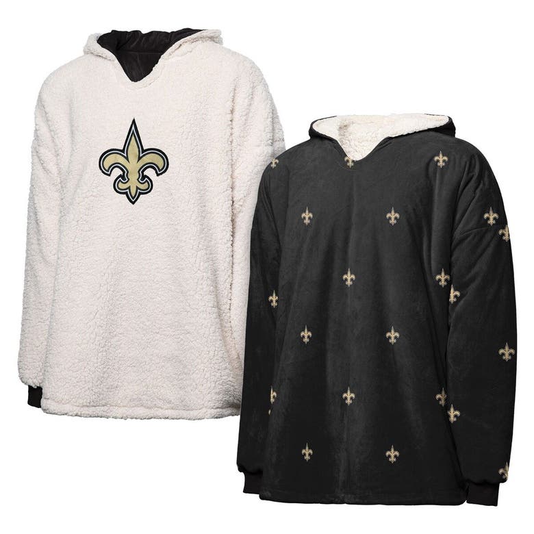 Foco New Orleans Saints Repeat Print Reversible Hoodeez In Black