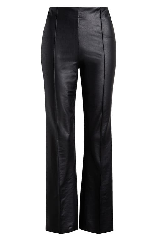 Lyssé Elysse Foiled Faux Leather Bootcut Pants In Black