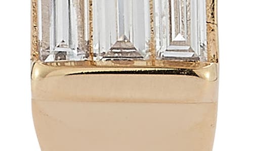 Dana Rebecca Designs Sadie Pearl Diamond Baguette Center Hoop Earrings In Yellow Gold