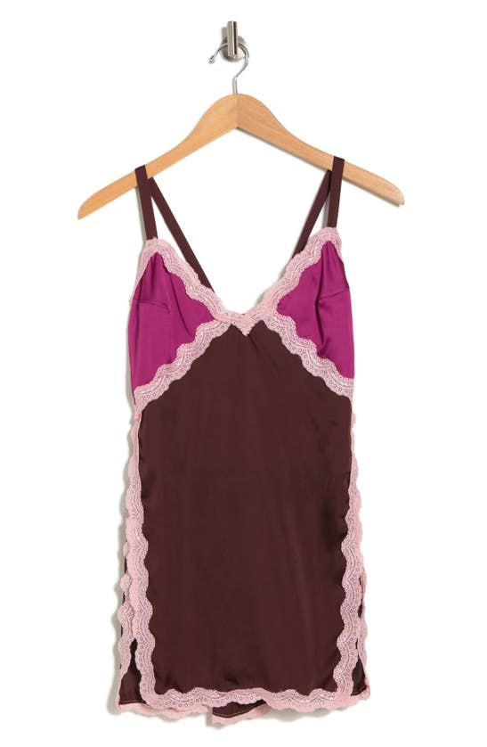 Shop Free People On The Rise Mini Slip In Chocolate Combo
