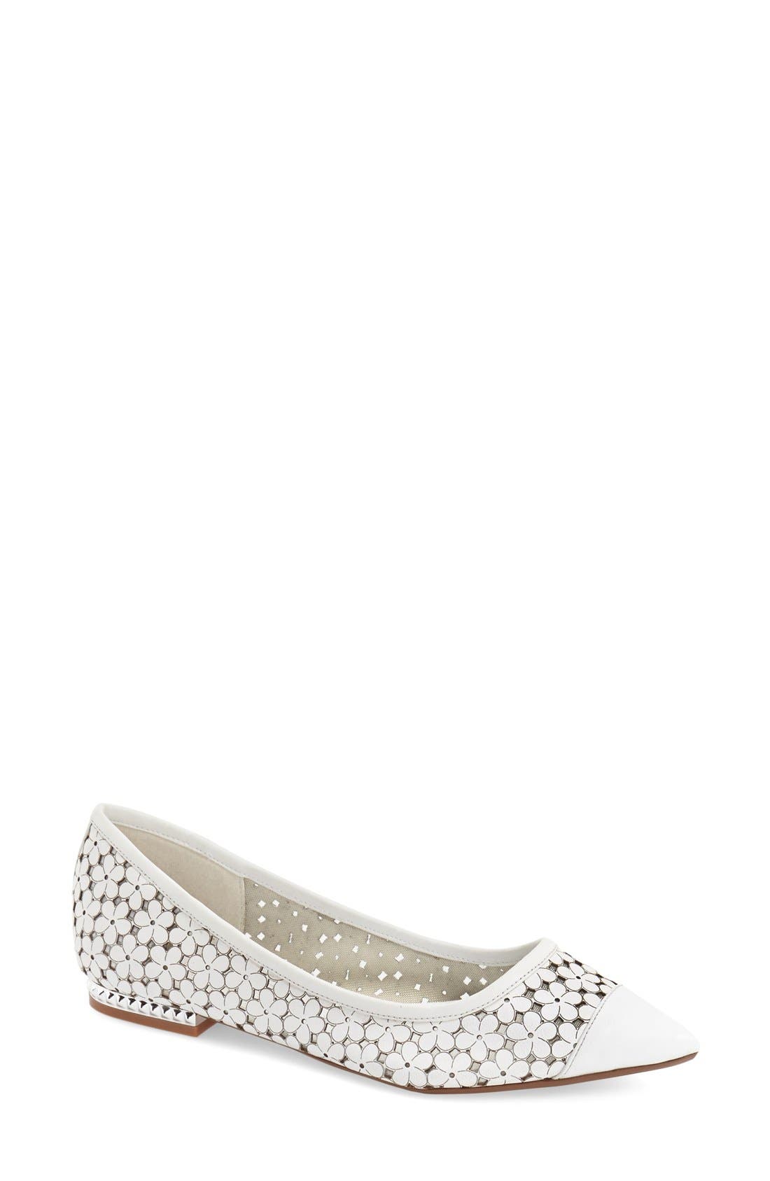 Dune London 'Hunnee' Floral Cutout Pointy Toe Flat (Women) Nordstrom