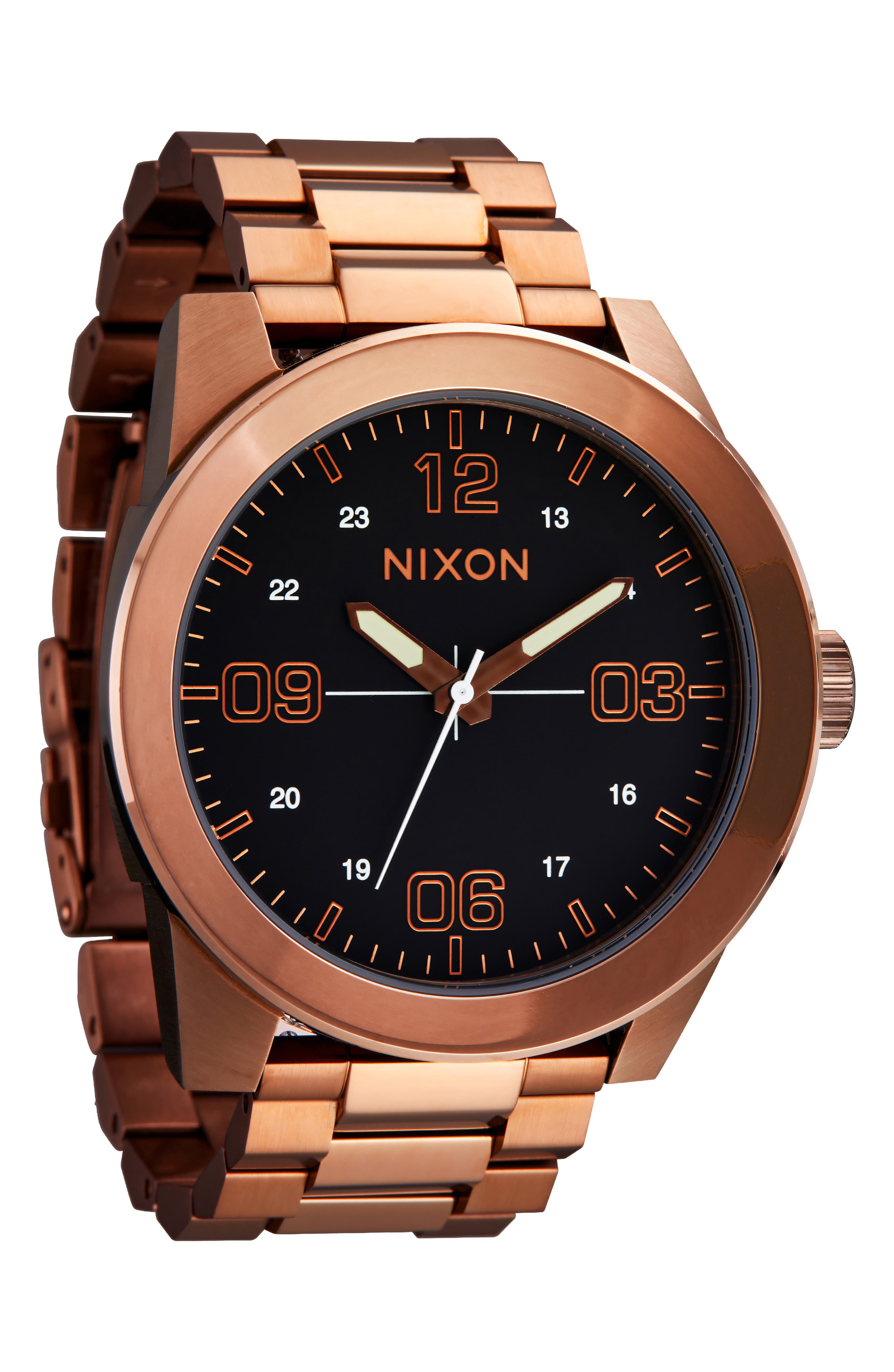 Nixon The Corporal Bracelet Watch, 48mm in Chocolate /Dark Roast Cover