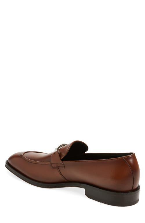 Shop Hugo Boss Boss Derrek Apron Toe Bit Loafer In Medium Brown