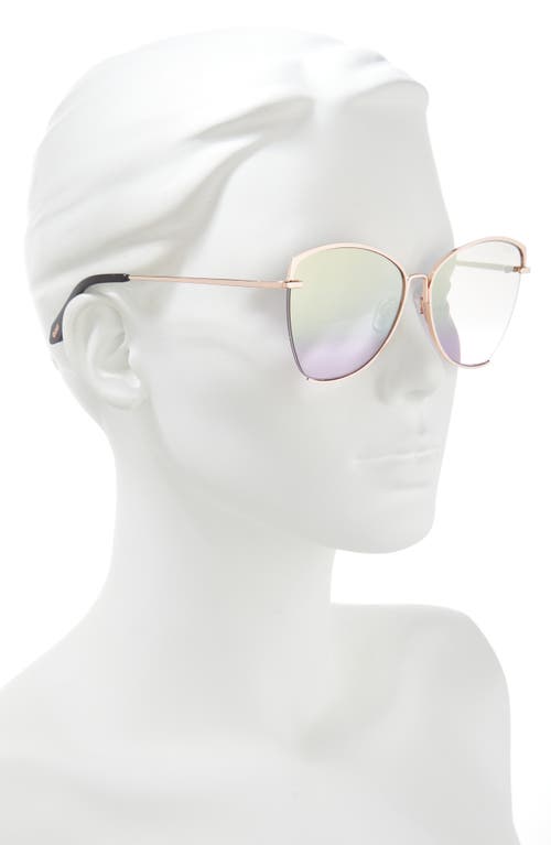 Shop Quay Australia Dusk To Dawn 60mm Cat Eye Sunglasses In Rose Gold/lavender