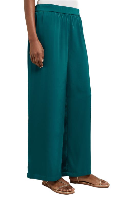 Shop Misook Charmeuse Wide Leg Pants In Spruce