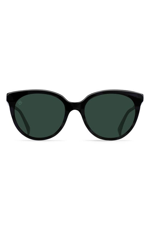 Raen Lily 54mm Cat Eye Sunglasses In Crystal Black/green Polar