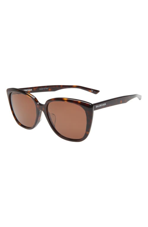 Balenciaga 57mm Square Sunglasses In Havana Havana Brown