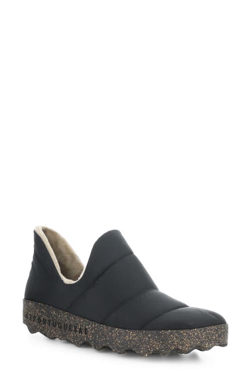 Asportuguesas by Fly London Crus Faux Fur Lined Slip-On Sneaker in Black Recycled Polyester