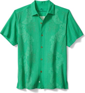 Tommy Bahama Bali Border Floral Jacquard Short Sleeve Silk Button-Up ...