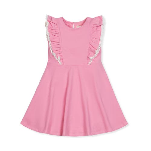 Hope & Henry Kids'  Girls' Sleeveless Knit Pinafore Dress, Toddler In Classic Pink