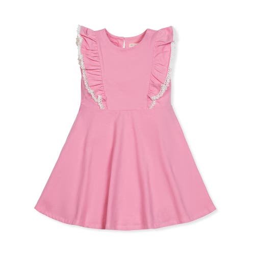 Shop Hope & Henry Girls' Organic Sleeveless Knit Pinafore Dress, Toddler In Classic Pink