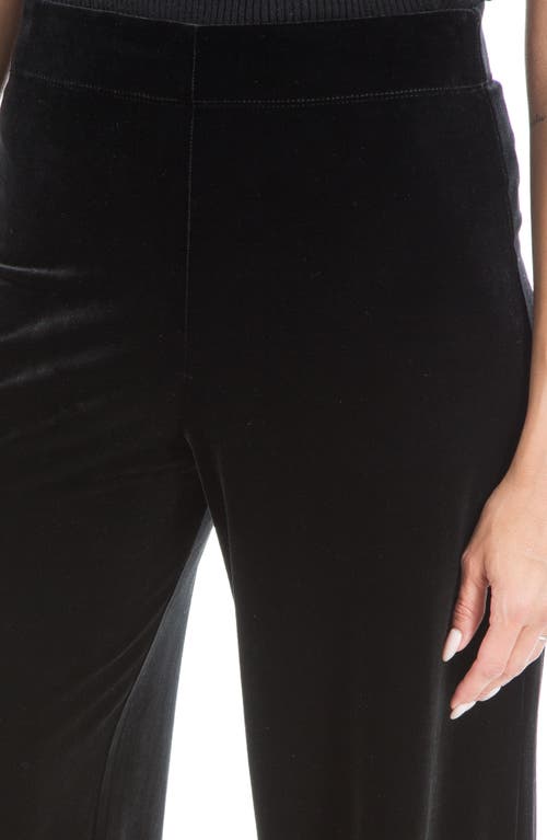Max Studio Velvet Wide Leg Pants In Black