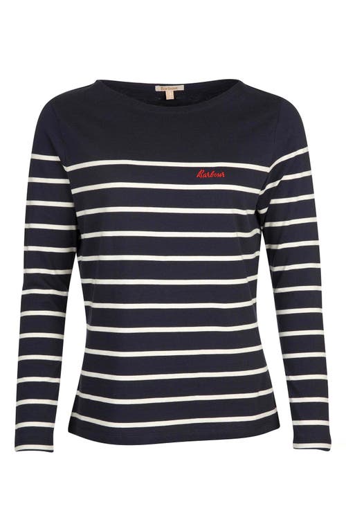 Barbour Bradley Womens Top In Navy/cloud