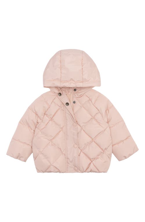 MILES THE LABEL Hooded Quilted Recycled Polyester Jacket in 401 Light Pink
