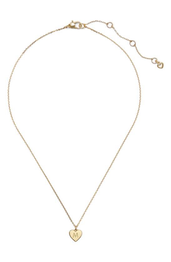 Shop Kate Spade Initial Heart Pendant Necklace In Gold - M