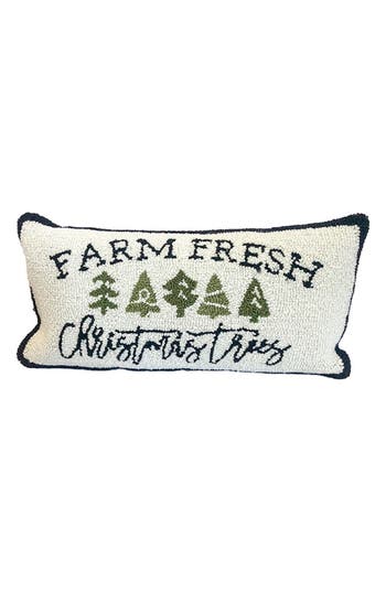 R16 Home Farm Fresh Christmas Tree Pillow In White/black/red