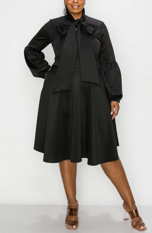 L I V D Bekah Long Sleeve Fit & Flare Dress In Black