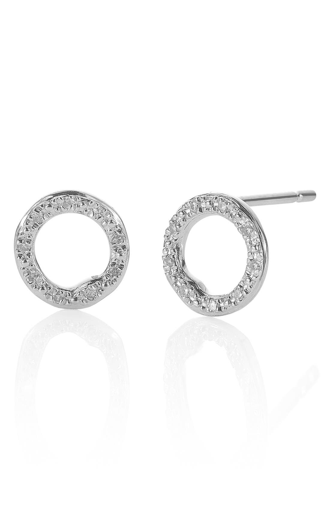 Monica Vinader 'Riva' Circle Stud Diamond Earrings Nordstrom