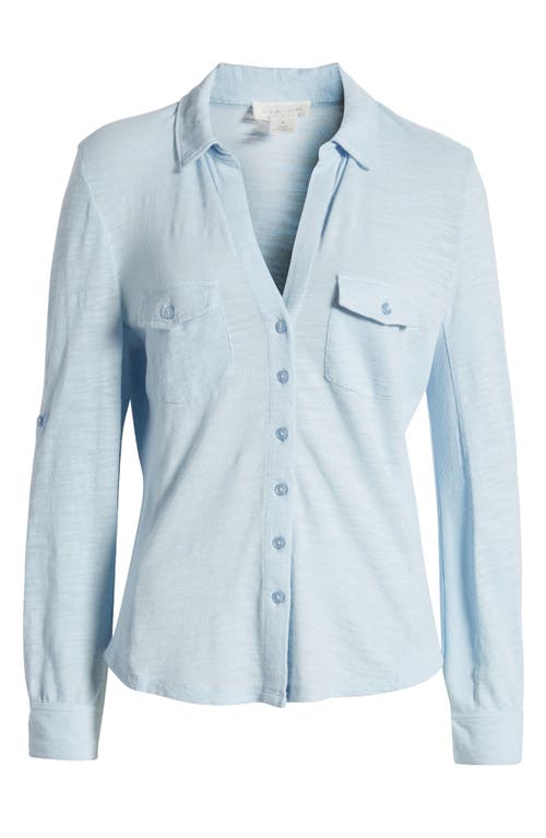 Shop Caslonr Caslon(r) Roll Tab Knit Shirt In Blue Skyway