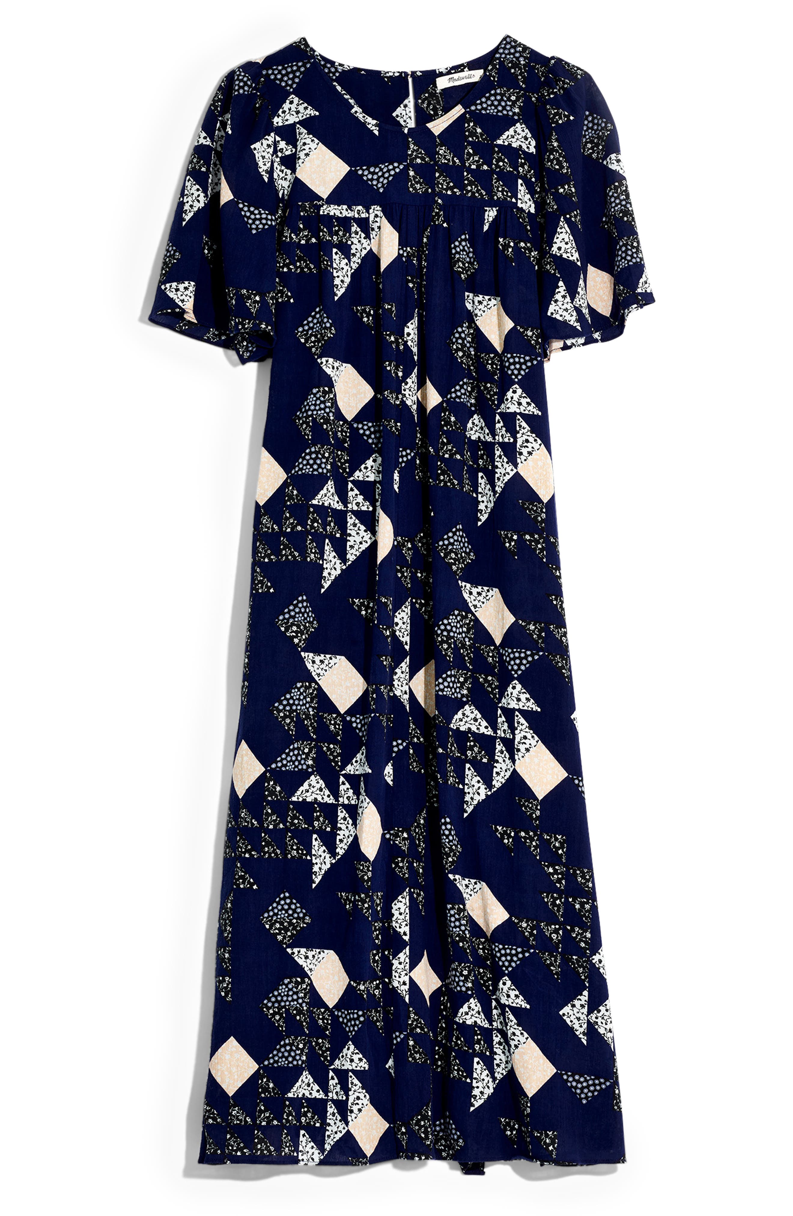 Madewell Patchwork Quilt Midi Dress, Purple
