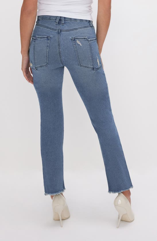 Shop Good American Good Split Pocket Straight Leg Jeans In Blue449