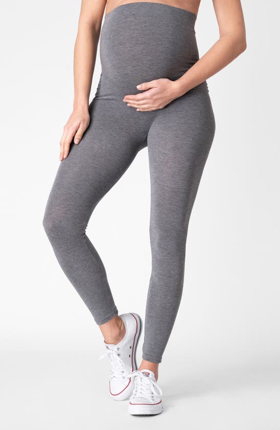 Shop Seraphine Over The Bump Maternity Leggings In Grey